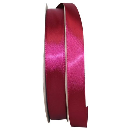 RELIANT RIBBON 0.875 in. 100 Yards Single Face Satin Ribbon, Wine 5150-201-05C